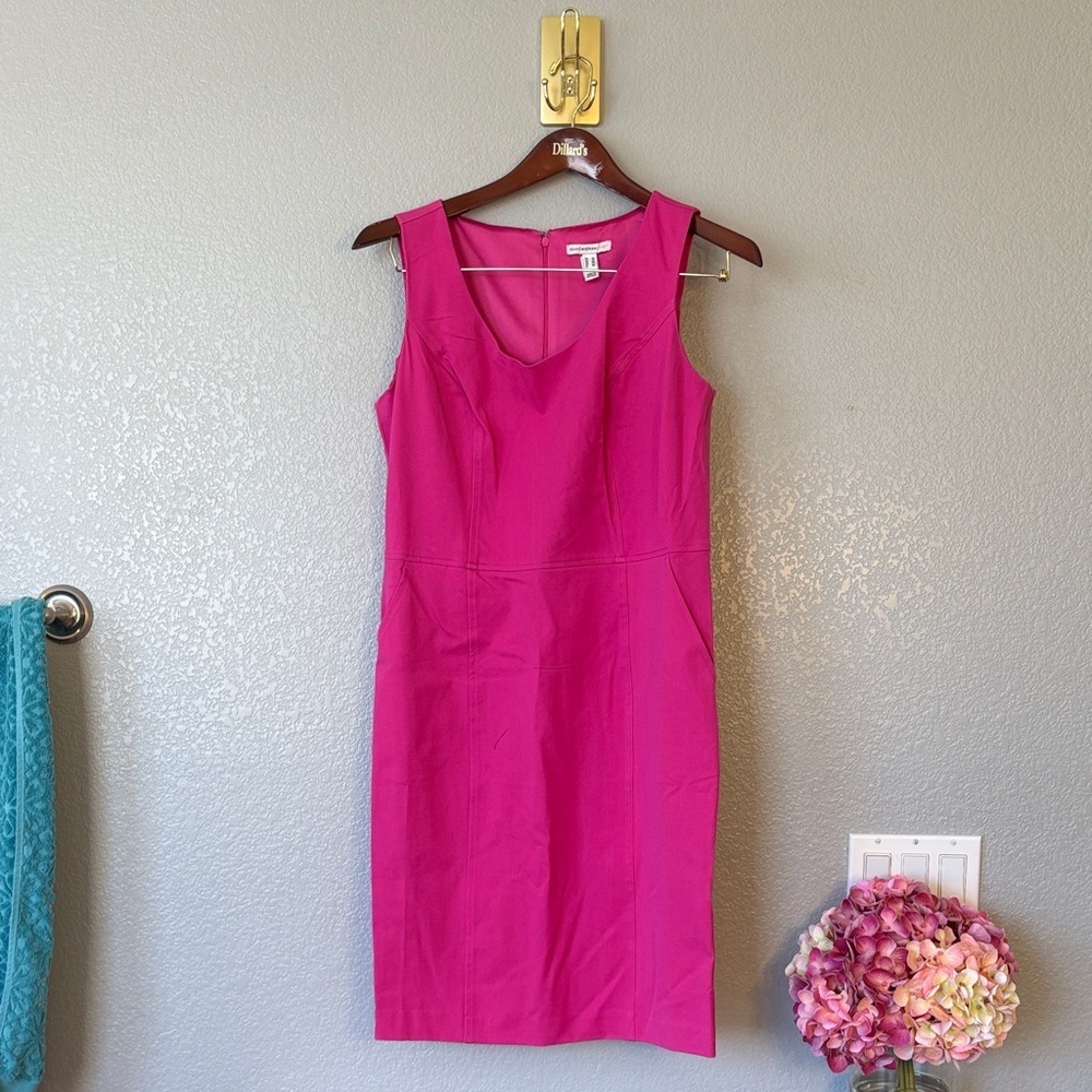 Isaac Mizrahi Vibrant Pink Midi Dress- BNWT